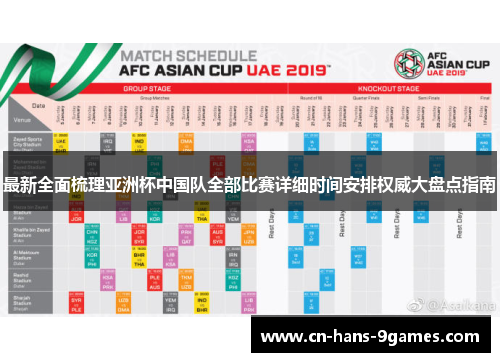 最新全面梳理亚洲杯中国队全部比赛详细时间安排权威大盘点指南 最新全面梳理亚洲杯中国队全部比赛详细时间安排权威大盘点指南